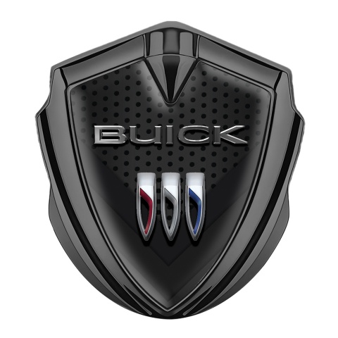 Buick 3D Car Metal Emblem Graphite Dark Mesh V Shape Design