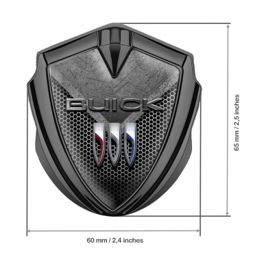 Buick Fender Emblem Badge Graphite Grey Mesh Stone Plate Effect