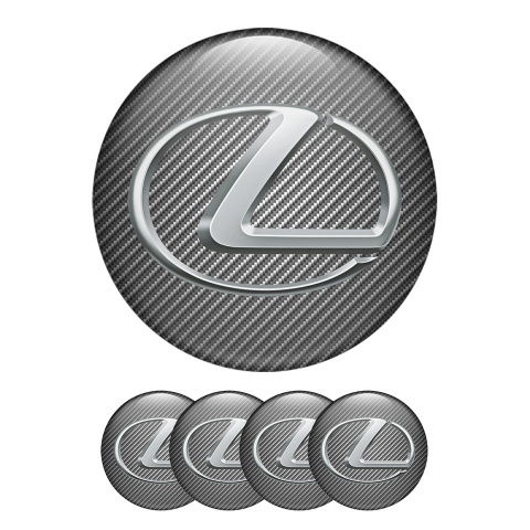 Lexus Silicone Stickers Center Hub 3D Silver Logo With Carbon 