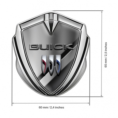 Buick Tuning Emblem Self Adhesive Silver Diagonal Gradient Design