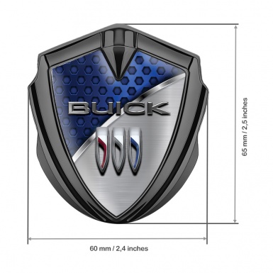 Buick Fender Emblem Badge Graphite Blue Hex Stylish Chrome Line