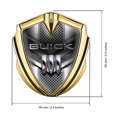 Buick 3D Car Metal Emblem Gold Metallic Mesh V Elements Design