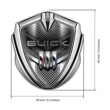 Buick 3D Car Metal Emblem Silver Metallic Mesh V Elements Design