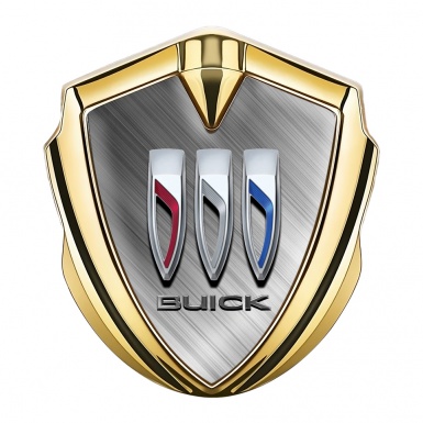 Buick Trunk Metal Emblem Badge Gold Diagonal Mesh Big Logo