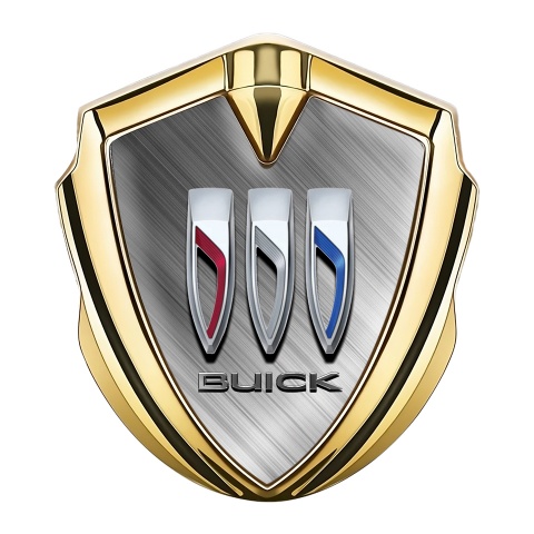 Buick Trunk Metal Emblem Badge Gold Diagonal Mesh Big Logo