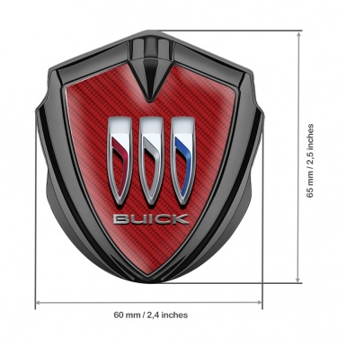Buick Trunk Emblem Badge Graphite Red Carbon Base Big Logo