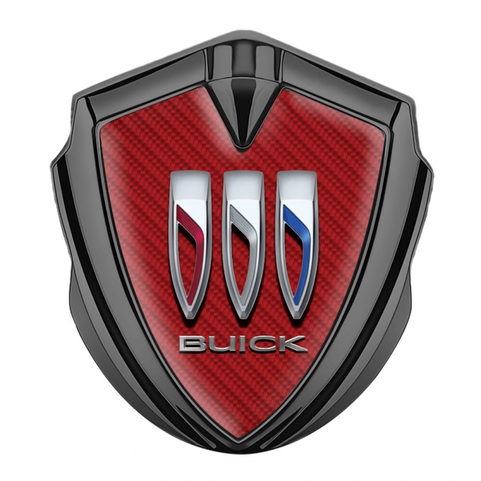 Buick Trunk Emblem Badge Graphite Red Carbon Base Big Logo