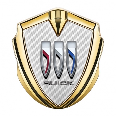 Buick Trunk Metal Emblem Badge Gold White Carbon Base Big Logo