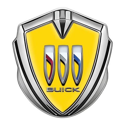 Buick Trunk Metal Emblem Badge Silver Yellow Dome Color Shields