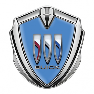 Buick Metal Emblem Self Adhesive Silver Blue Dome Tricolor Logo