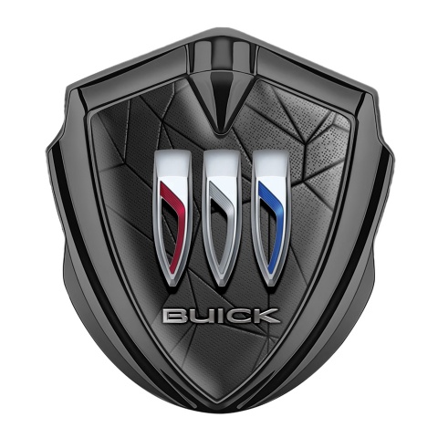 Buick Trunk Metal Emblem Graphite Dark Mosaic Tricolor Logo Design