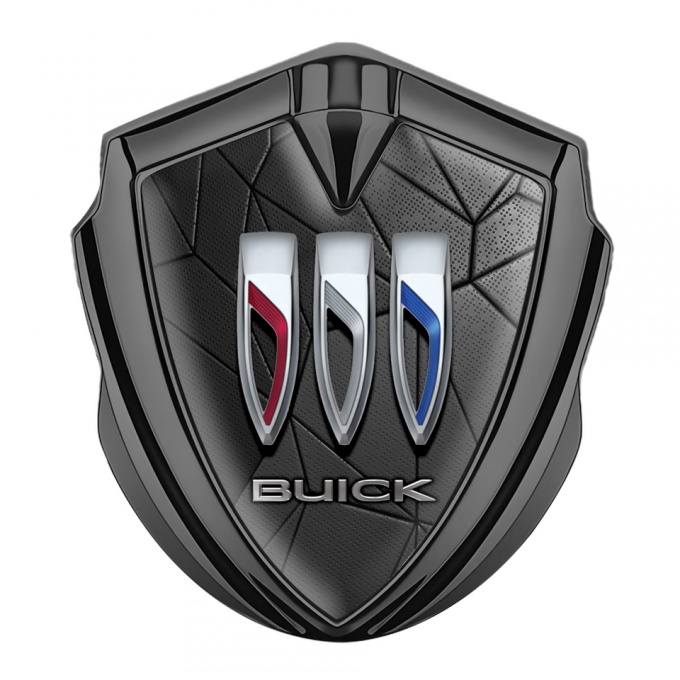 Buick Trunk Metal Emblem Graphite Dark Mosaic Tricolor Logo Design