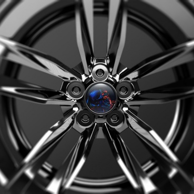 Skull Wheel Center Cap Domed Stickers Metal Effect
