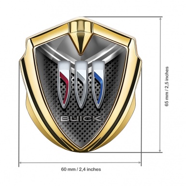 Buick Fender Emblem Badge Gold Dark Grille Cap Tricolor Logo