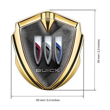 Buick Car Metal Emblem Gold Greyscale Slabs Tricolor Logo Design