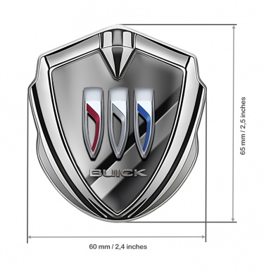 Buick Tuning Emblem Self Adhesive Silver Slides Tricolor Logo
