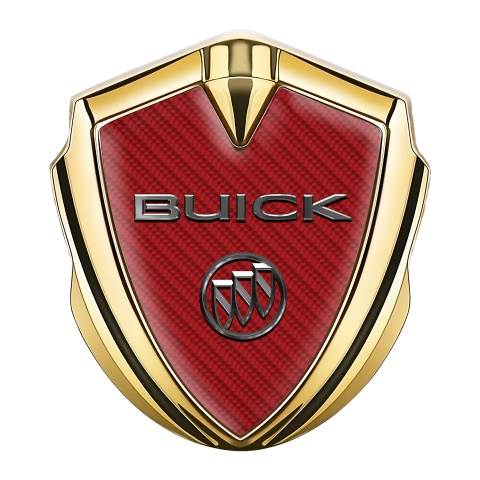 Buick Fender Emblem Badge Gold Red Carbon Classic  Design
