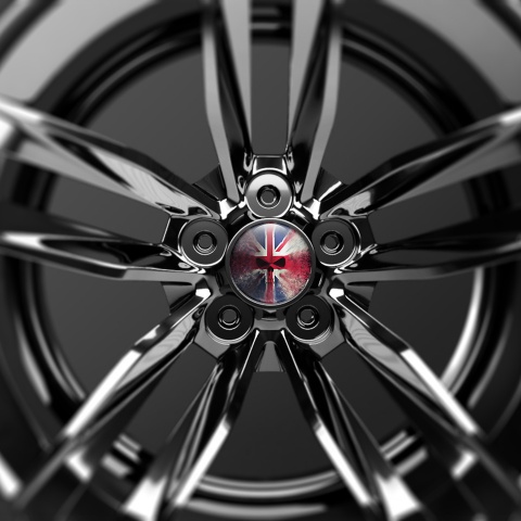 Skull Sticker Wheel Center Hub Cap UK Flag