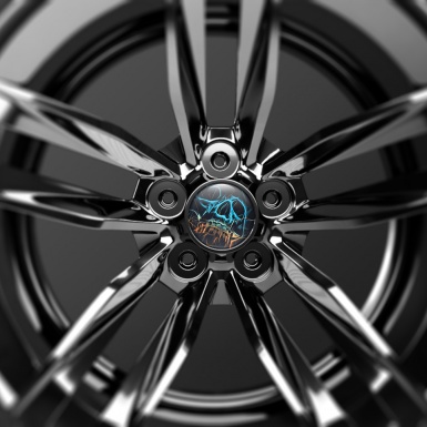 Skull Wheel Center Caps Emblem Abstract
