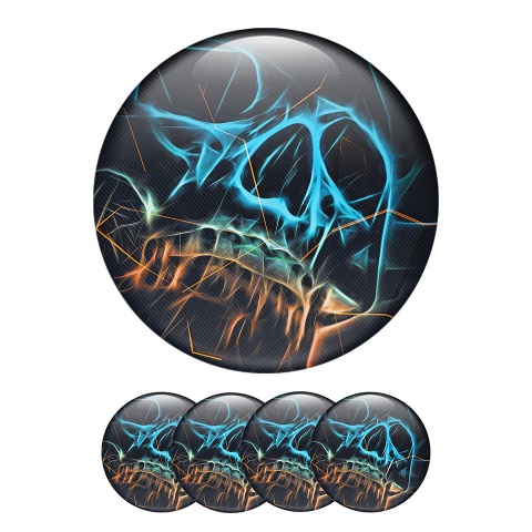 Skull Wheel Center Caps Emblem Abstract
