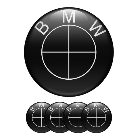 BMW Silicone Stickers Center Hub Black White