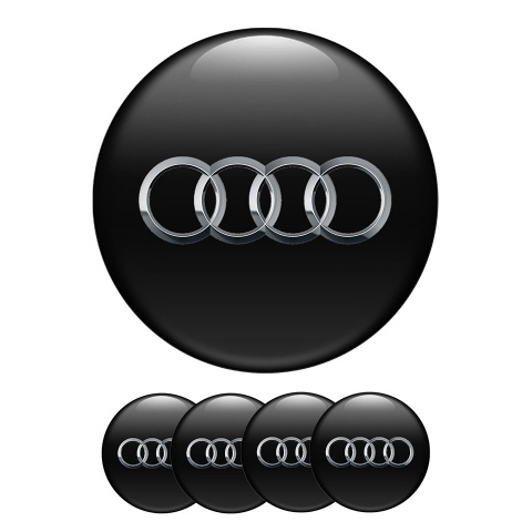 Audi Wheel Center Cap Domed Stickers New Style Rings