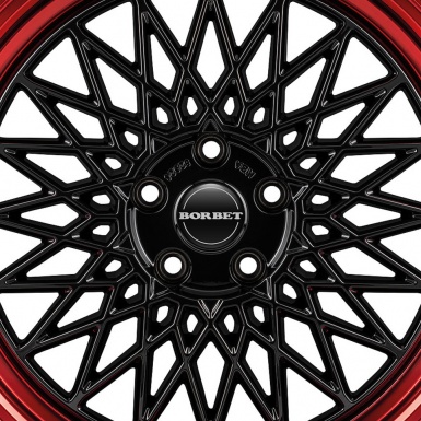 Borbet Domed Stickers Wheel Center Cap white logo