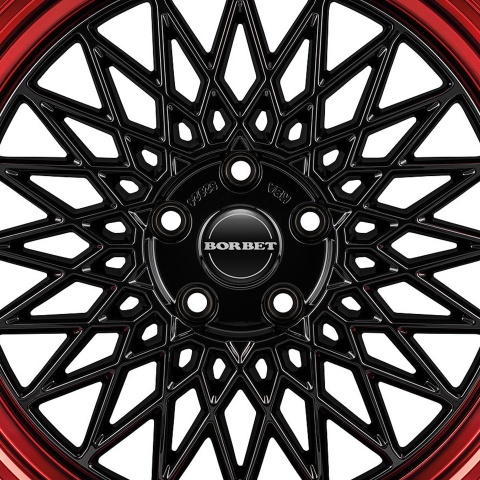 Borbet Domed Stickers Wheel Center Cap white logo