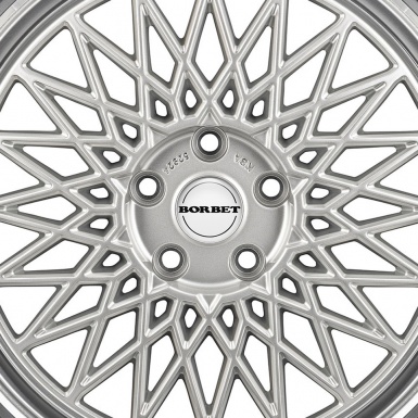 Borbet Center Hub Dome Stickers White Badge with Black Logo 