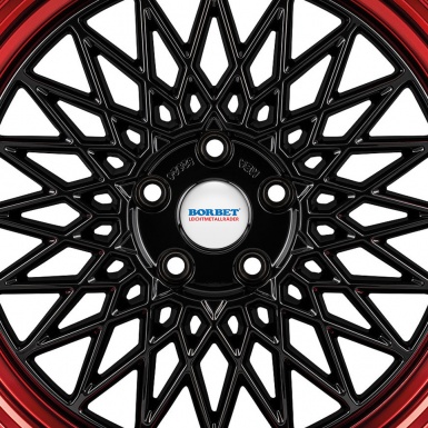 Borbet Domed Stickers Wheel Center Cap Badge In White 
