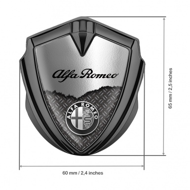Alfa Romeo Trunk Emblem Badge Graphite Metal Grill Classic Logo Design