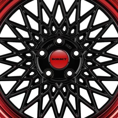 Borbet Wheel Center Cap Domed Stickers Red Bdges With White Logo, Wheel  Emblems, Stickers