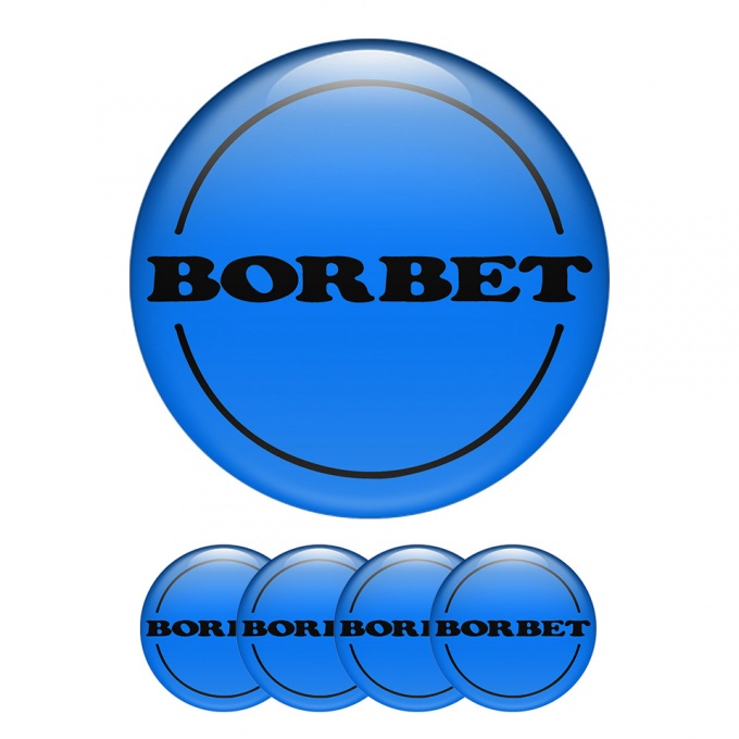 Borbet Silicone Stickers Center Hub in Light Blue Color