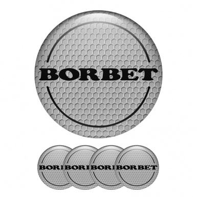 Borbet Sticker Wheel Center Hub Cap Stylish Gray With Black Logo