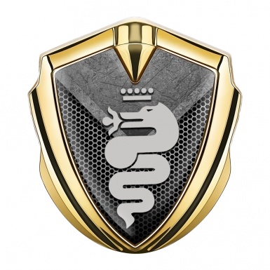 Alfa Romeo Fender Emblem Badge Gold Monochrome Dragon Edition