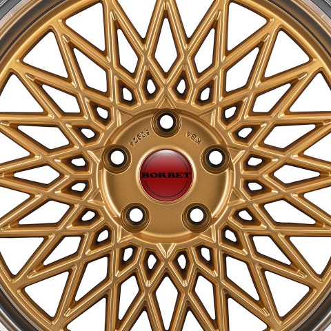 Borbet Wheel Center Cap Domed Stickers Dark Red Carbon Edition 