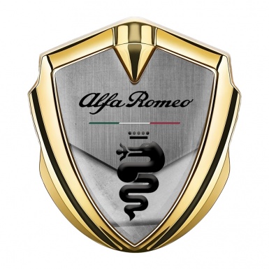 Alfa Romeo 3D Car Metal Emblem Gold Block Black Dragon Logo Edition