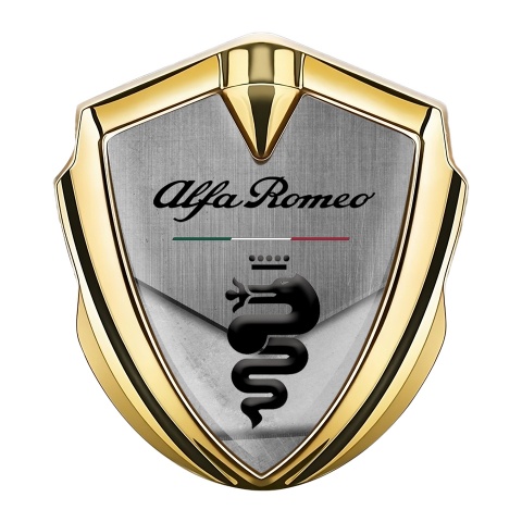 Alfa Romeo 3D Car Metal Emblem Gold Block Black Dragon Logo Edition