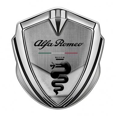 Alfa Romeo 3D Car Metal Emblem Silver Block Black Dragon Logo Edition