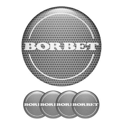 Borbet Domed Stickers Wheel Center Cap Sports Gray Series Carbon