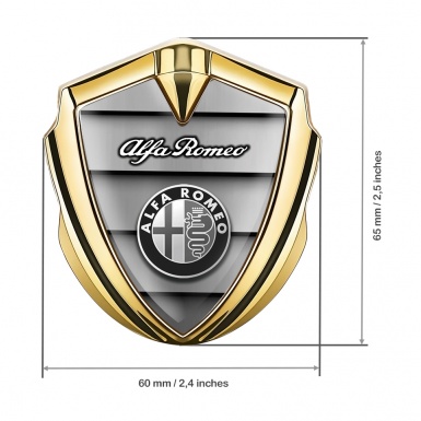 Alfa Romeo Fender Emblem Badge Gold Shutter Effect Monochrome Logo