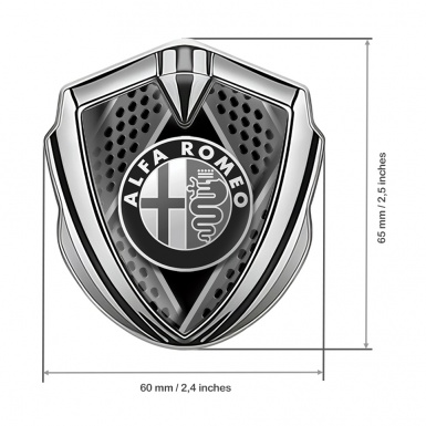 Alfa Romeo Trunk Emblem Badge Silver Razor Style Monochrome Edition