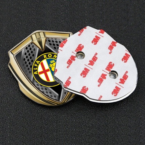 Alfa Romeo Trunk Metal Emblem Badge Gold Razor Style Color Logo Edition