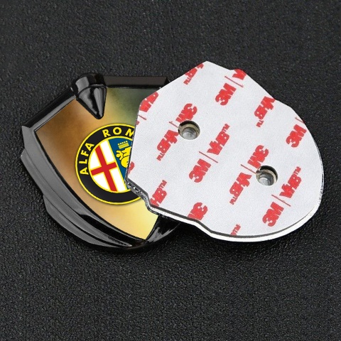 Alfa Romeo 3D Car Metal Emblem Graphite Color Palette Effect Classic Logo