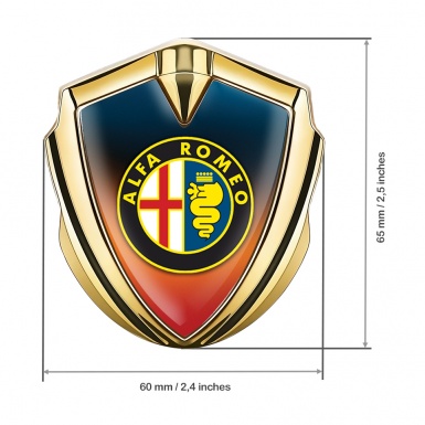 Alfa Romeo Bodyside Emblem Badge Gold Color Gradient Classic Logo