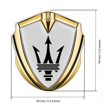 Maserati Self Adhesive Bodyside Emblem Gold Grey Base Black Trident