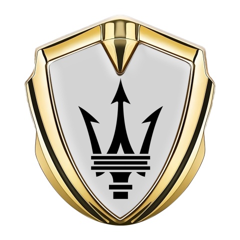 Maserati Self Adhesive Bodyside Emblem Gold Grey Base Black Trident
