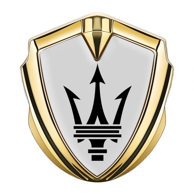 Maserati Self Adhesive Bodyside Emblem Gold Grey Base Black Trident