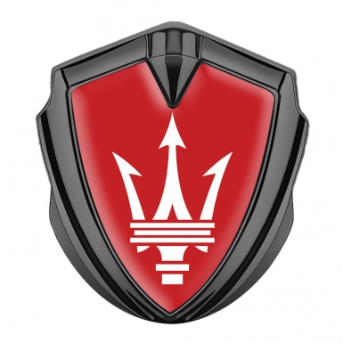Maserati Self Adhesive Bodyside Emblem Graphite Red Base White Trident