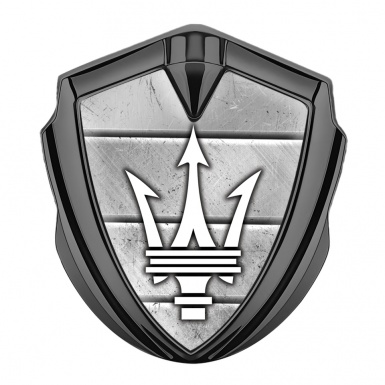 Maserati Tuning Emblem Self Adhesive Graphite Solid Slab Effect Trident Logo